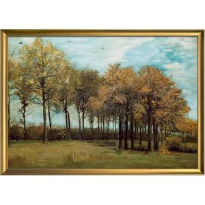 image:imageWieco Art Framed Autumn Landscape 1885 Canvas Prints of Vincent Van Gogh Art Famous Paintings Reproduction Tree Forest Pictures Artwork Wall Art for Home Decor and Wall Decorations Bronze Gold Frame29L x 21W
