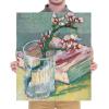 image:imageWieco Art Canvas Wall Art Blossoming Almond Branch in a Glass with a Book by Vincent Van Gogh Large Canvas Prints for Living Room Decoration Postimpressionism Pictures Artwork24L x 20W