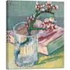 image:imageWieco Art Canvas Wall Art Blossoming Almond Branch in a Glass with a Book by Vincent Van Gogh Large Canvas Prints for Living Room Decoration Postimpressionism Pictures Artwork24L x 20W