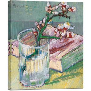 image:imageWieco Art Canvas Wall Art Blossoming Almond Branch in a Glass with a Book by Vincent Van Gogh Large Canvas Prints for Living Room Decoration Postimpressionism Pictures Artwork24L x 20W