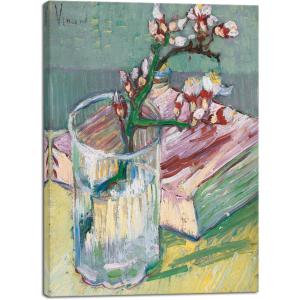 image:imageWieco Art Canvas Wall Art Blossoming Almond Branch in a Glass with a Book by Vincent Van Gogh Large Canvas Prints for Living Room Decoration Postimpressionism Pictures Artwork16L x 12W