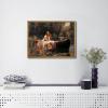 image:imageWieco Art Framed Canvas Print Wall Art The Lady of Shalott by John William Waterhouse Famous Art Reproductions Print Artwork for Living Room Bedroom Home DecorationsNatural Frame