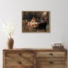 image:imageWieco Art Framed Canvas Print Wall Art The Lady of Shalott by John William Waterhouse Famous Art Reproductions Print Artwork for Living Room Bedroom Home DecorationsNatural Frame