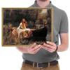 image:imageWieco Art Framed Canvas Print Wall Art The Lady of Shalott by John William Waterhouse Famous Art Reproductions Print Artwork for Living Room Bedroom Home DecorationsNatural Frame