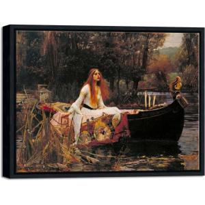 image:imageWieco Art Framed Canvas Print Wall Art The Lady of Shalott by John William Waterhouse Famous Art Reproductions Print Artwork for Living Room Bedroom Home DecorationsBlack Frame