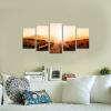 image:imageWieco Art Sunrise Canvas Prints Wall Art Ocean Sea Beach Pictures Paintings for Living Room Bedroom Dining Room Home Decoration 5 Piece Modern Stretched and Framed Giclee Beige Red Landscape Artwork