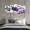 image:imageWieco Art Purple Love Butterfly 5 Panels Modern 100 Hand Painted Stretched and Framed Abstract Romance Artwork Oil Paintings on Canvas Wall Art Ready to Hang for Home Decor 5pcsset10x16inchx2pcs 8x20inchx2pcs 8x24inchx1pc