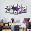 image:imageWieco Art Purple Love Butterfly 5 Panels Modern 100 Hand Painted Stretched and Framed Abstract Romance Artwork Oil Paintings on Canvas Wall Art Ready to Hang for Home Decor 5pcsset10x16inchx2pcs 8x20inchx2pcs 8x24inchx1pc