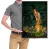 image:imageWieco Art Framed Canvas Wall Art Fairy Tale Midsummer Eve with A Girl and Elves by Edward Robert Hughe Neoclassical Art Nouveau Print Picture for Living Room Home DecorationsBlack Frame