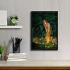 image:imageWieco Art Framed Canvas Wall Art Fairy Tale Midsummer Eve with A Girl and Elves by Edward Robert Hughe Neoclassical Art Nouveau Print Picture for Living Room Home DecorationsBlack Frame