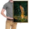 image:imageWieco Art Framed Canvas Wall Art Fairy Tale Midsummer Eve with A Girl and Elves by Edward Robert Hughe Neoclassical Art Nouveau Print Picture for Living Room Home DecorationsNatural Frame