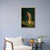 image:imageWieco Art Framed Canvas Wall Art Fairy Tale Midsummer Eve with A Girl and Elves by Edward Robert Hughe Neoclassical Art Nouveau Print Picture for Living Room Home DecorationsNatural Frame