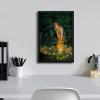 image:imageWieco Art Framed Canvas Wall Art Fairy Tale Midsummer Eve with A Girl and Elves by Edward Robert Hughe Neoclassical Art Nouveau Print Picture for Living Room Home DecorationsBlack Frame