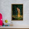 image:imageWieco Art Framed Canvas Wall Art Fairy Tale Midsummer Eve with A Girl and Elves by Edward Robert Hughe Neoclassical Art Nouveau Print Picture for Living Room Home DecorationsNatural Frame