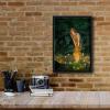 image:imageWieco Art Framed Canvas Wall Art Fairy Tale Midsummer Eve with A Girl and Elves by Edward Robert Hughe Neoclassical Art Nouveau Print Picture for Living Room Home DecorationsBlack Frame