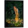 image:imageWieco Art Framed Canvas Wall Art Fairy Tale Midsummer Eve with A Girl and Elves by Edward Robert Hughe Neoclassical Art Nouveau Print Picture for Living Room Home DecorationsBlack Frame