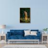 image:imageWieco Art Framed Canvas Wall Art Fairy Tale Midsummer Eve with A Girl and Elves by Edward Robert Hughe Neoclassical Art Nouveau Print Picture for Living Room Home DecorationsNatural Frame