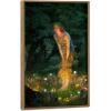 image:imageWieco Art Framed Canvas Wall Art Fairy Tale Midsummer Eve with A Girl and Elves by Edward Robert Hughe Neoclassical Art Nouveau Print Picture for Living Room Home DecorationsNatural Frame