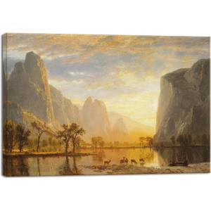 image:imageWieco Art Canvas Prints Wall Art Valley of the Yosemite 1864 by Albert Bierstadt Canvas Repro Prints for Living Room Home and Office Decorations