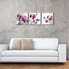 image:imageWieco Art Butterfly in Magnolia Canvas Prints Wall Art 3 Piece Purple Flowers Pictures Paintings for Living Room Bedroom Home Decorations Modern Stretched and Framed Grace Purple Floral Giclee Artwork