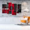 image:imageWieco Art Large 4 Panel Red and Black with Circles Abstract Artwork Canvas Prints Black and Red Pictures Paintings on Canvas Wall Art for Living Room Bedroom Home Decorations P4RAB002XL