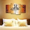 image:imageWieco Art Large 4 Piece Modern Stretched and Framed Giclee Canvas Prints Abstract African Figures Dancing Oil Paintings Style Pictures on Canvas Wall Art for Living Room Bedroom Home Decorations