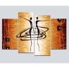 image:imageWieco Art Large 4 Piece Modern Stretched and Framed Giclee Canvas Prints Abstract African Figures Dancing Oil Paintings Style Pictures on Canvas Wall Art for Living Room Bedroom Home Decorations