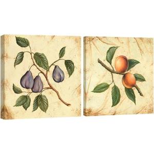 image:imageWieco Art Fruit for Kitchen Decor 2 Piece Giclee Canvas Prints Wall Art By Flowers and Trees Oil Paintings Style Pictures for Bedroom Home Decorations Modern Stretched and Framed Grace Artwork