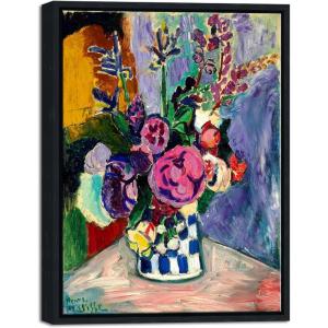 image:imageWieco Art Black Framed Canvas Prints Wall Art Still Life of Peonies in a Vase 1907 by Henri Matisse Abstract Canvas Art Print for Wall Decor and Home Office DecorationsBlack Frame